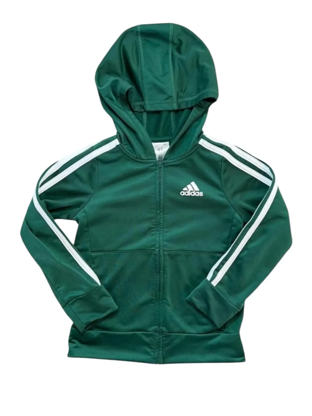 2 Adidas Track Jackets Size 4T Kids Green and Black - Picture 3 of 4